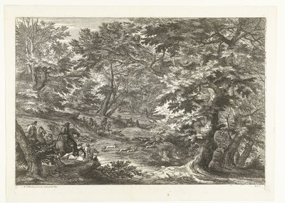 Paisagem com caça à raposa
Paisagem com caçadores (título da série) de Adriaen Frans Boudewyns