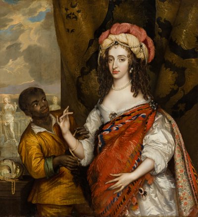 Retrato póstumo de Maria I Estuardo (1631-1660) com uma criada de Adriaen Hanneman