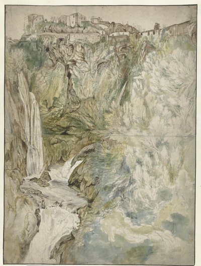 Vista da Grande Cascata no Tivoli de Adriaen Honich (attributed to)
