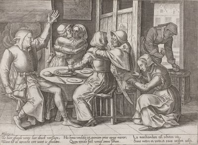 Companhia de bebidas com um bobo da corte de Adriaen Huybrechts (I)