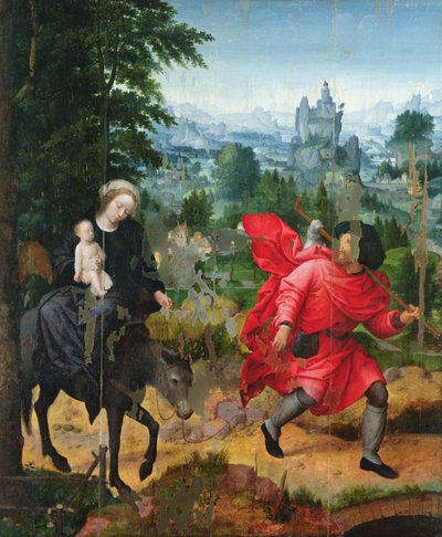 Voo para o Egito de Adriaen Isenbrandt or Isenbrant