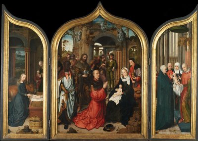 Tríptico, c.1510-12 (óleo sobre painel) de Adriaen Isenbrandt or Isenbrant