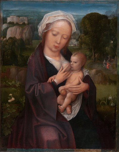 Virgem e Menino de Adriaen Isenbrandt or Isenbrant