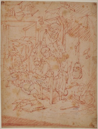 Interior holandês de Adriaen Jansz. van (attr. to) Ostade