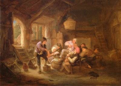 Cena de Beber (óleo em cobre) de Adriaen Jansz. van Ostade
