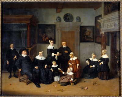 Pintura de Retrato de Família de Adrien Van Ostade (1610-1685) (ec.holl.) 1654 Sol. 0,7x0,88 m - Retrato de Família. Pintura de Adrien Van Ostade (1610-1685) (Escola Holandesa) 1654. 0,7 x 0, 88 m. Museu do Louvre, Paris de Adriaen Jansz. van Ostade