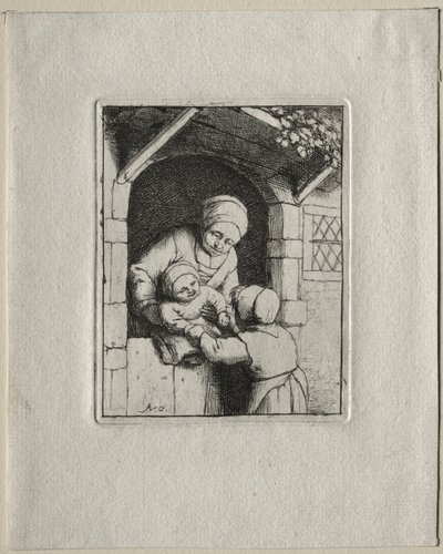 Mãe e dois filhos. de Adriaen Jansz. van Ostade
