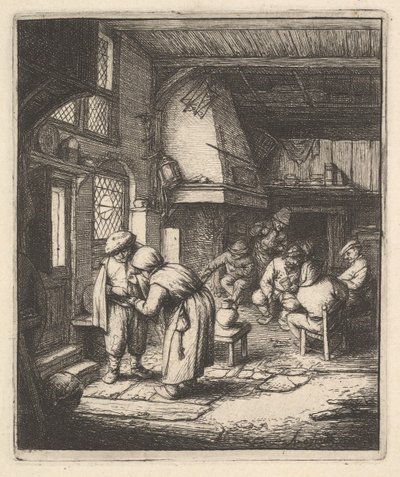 Camponês pagando sua conta, século XVII. de Adriaen Jansz. van Ostade