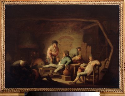 Cena da taberna. Pintura de Adriaen Jansz van Ostade (1610-1685), ca. 1635. Escola holandesa, estilo barroco. Óleo sobre madeira. Museu Pushkin, Moscovo. de Adriaen Jansz. van Ostade