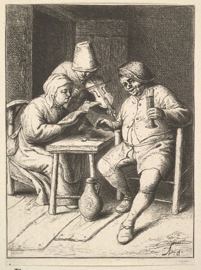 Casal cantando e violino, 1610-85. de Adriaen Jansz. van Ostade