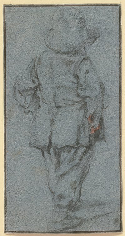 Menino de pé por trás de Adriaen Jansz. van Ostade