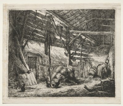 O celeiro, 1647. de Adriaen Jansz. van Ostade