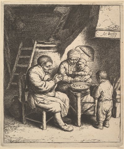 A Bênção, 1610-85. de Adriaen Jansz. van Ostade