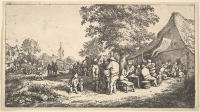 O Kermess sob a grande árvore, 1610-85. de Adriaen Jansz. van Ostade