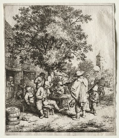 O violinista e o garoto arrogante. de Adriaen Jansz. van Ostade