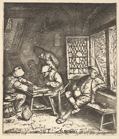 Jogadores de Tric Trac, 1610-85. de Adriaen Jansz. van Ostade