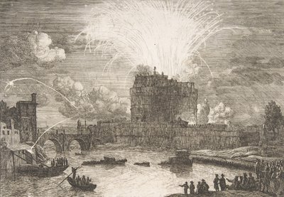 Fogos de artifício em Roma sobre o Castel Sant
