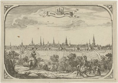 Vista da cidade de Hamburgo de Adriaen Oudendijck