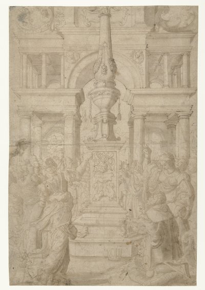 Salomão adora um ídolo de Adriaen Pietersz Crabeth