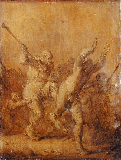 Mendigos a lutar de Adriaen Pietersz. van de Venne