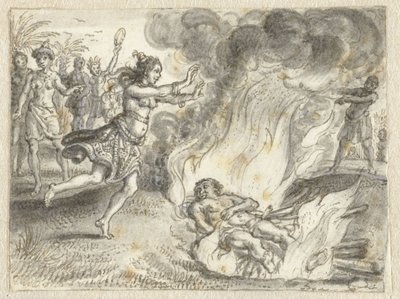 Cremação como praticada por pessoas em uma terra distante de Adriaen Pietersz van de Venne