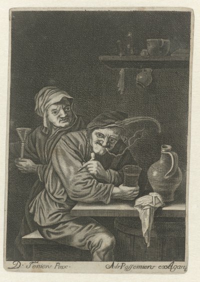 Agricultor de fumar na pousada de Adriaen Possemiers