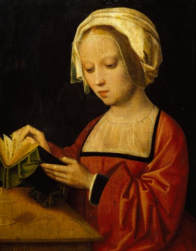 Leitura de Santa Madalena por Adrien Ysenbrandt (ca 1500-1551), óleo sobre painel de Adriaen Ysenbrandt