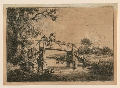 Pescadores na ponte de Adriaen van Ostade
