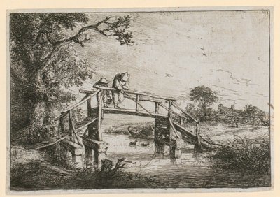 Pescadores na ponte de Adriaen van Ostade