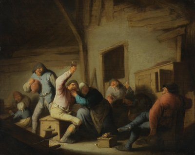 Camponeses alegres numa taberna de Adriaen van Ostade