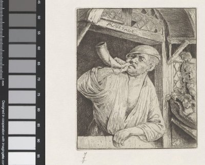 Baker sopra um chifre de Adriaen van Ostade