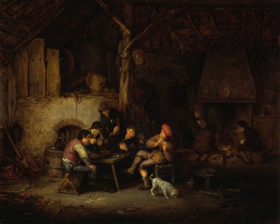 Grupo de camponeses numa estalagem de Adriaen van Ostade