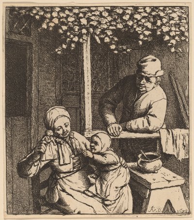 Criança pegando uma boneca de Adriaen van Ostade