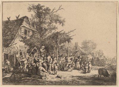 Dança sob a treliça de Adriaen van Ostade