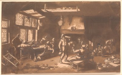 Uma pousada com muitos hóspedes de Adriaen van Ostade