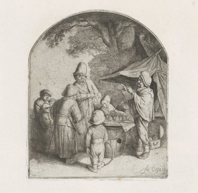 Figuras na barraca de um charlatão de Adriaen van Ostade