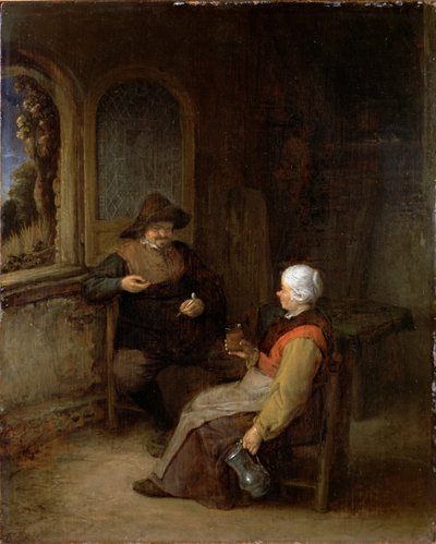 Interior de uma casa de campo de Adriaen van Ostade