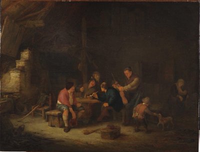 Interior com camponeses de Adriaen Jansz. van Ostade