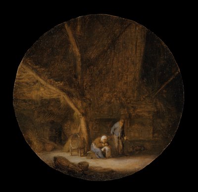 Interior com uma família camponesa de Adriaen van Ostade