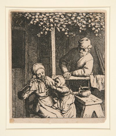 La poupee desejo [Mulher provocando criança com boneca] de Adriaen van Ostade