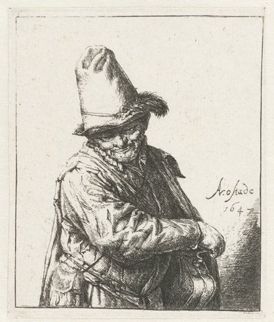 virador de guincho o homem da lira de Adriaen van Ostade