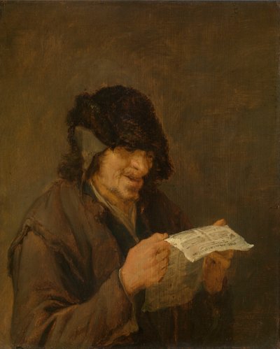 Homem a ler um jornal de Adriaen van Ostade