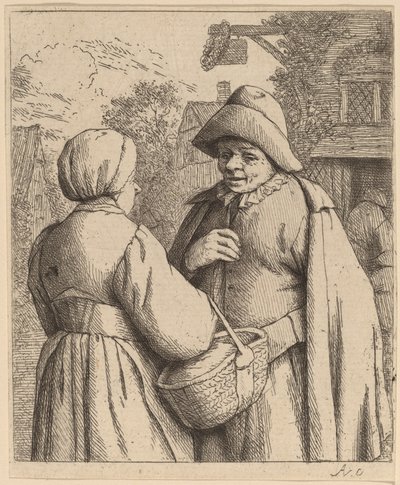 Homem e mulher conversando de Adriaen van Ostade
