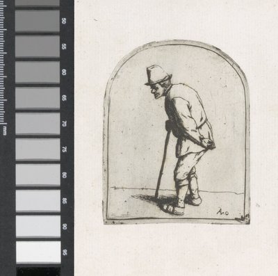 Velho com uma vara de Adriaen van Ostade