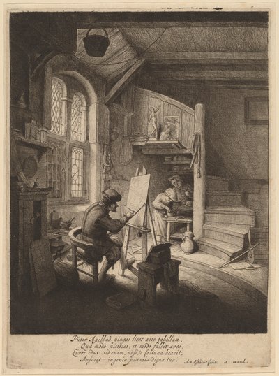 Pintor em seu estúdio de Adriaen van Ostade