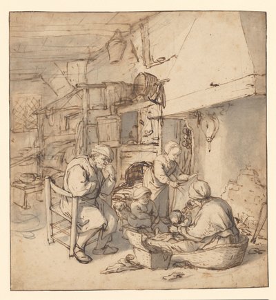 Família camponesa à volta da lareira
Família camponesa à volta de uma lareira de Adriaen van Ostade