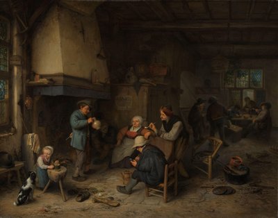 Camponeses de um interior de Adriaen van Ostade