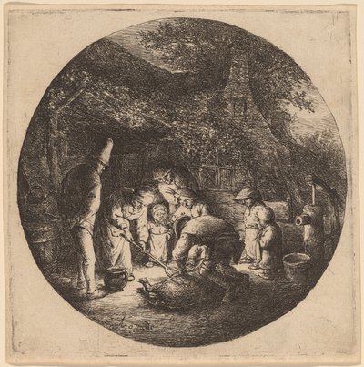 Matadouros de porcos de Adriaen van Ostade