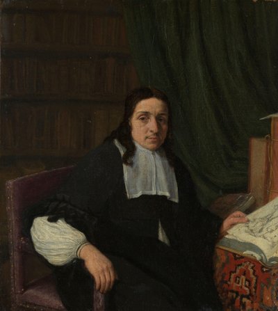 Retrato de um colecionador, possivelmente Constantijn Sennepart (1625-1703) de Adriaen van Ostade