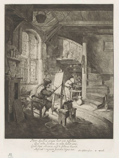 Pintor em seu estúdio de Adriaen van Ostade